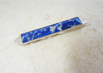 Krawattenklemme Pfeil Lapislazuli mit Silber