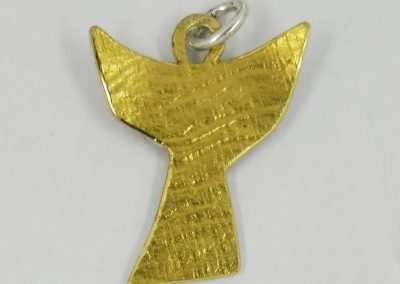 Schutzengel-Anhänger "Florian" Silber/Gold Schichtblech mit Struktur