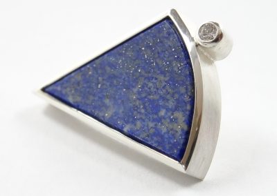 Stickpin/Anstecker Lapislazuli und Brillant in Silber